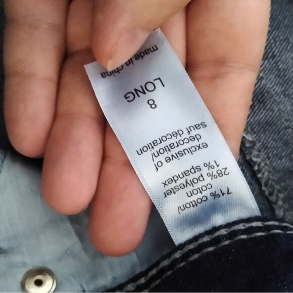 Maurices Slim Boot Midrise Denim Flex Medium Wash Embroidered Pocket Sz 8 LONG - Picture 11 of 11